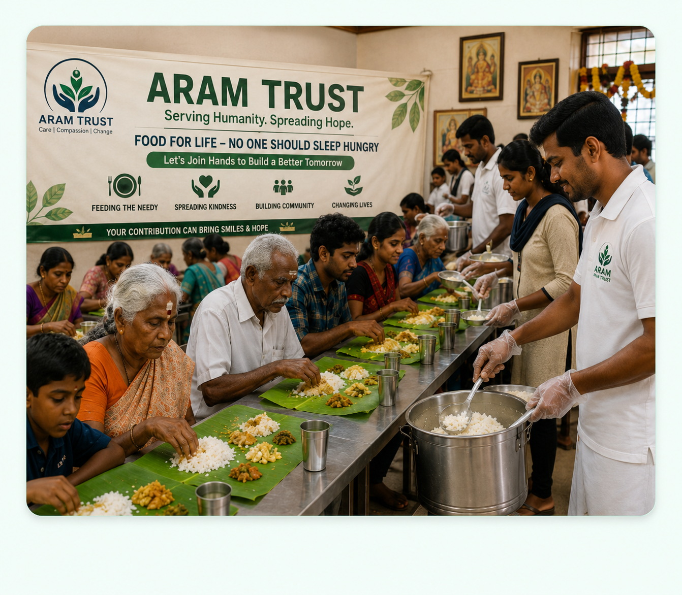 Annadhanam food distribution drive by Aram Trust